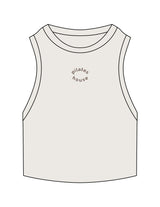 The Ribbed Crop Tank - Bone - PHS - Center Chest - Embroidered - Brown