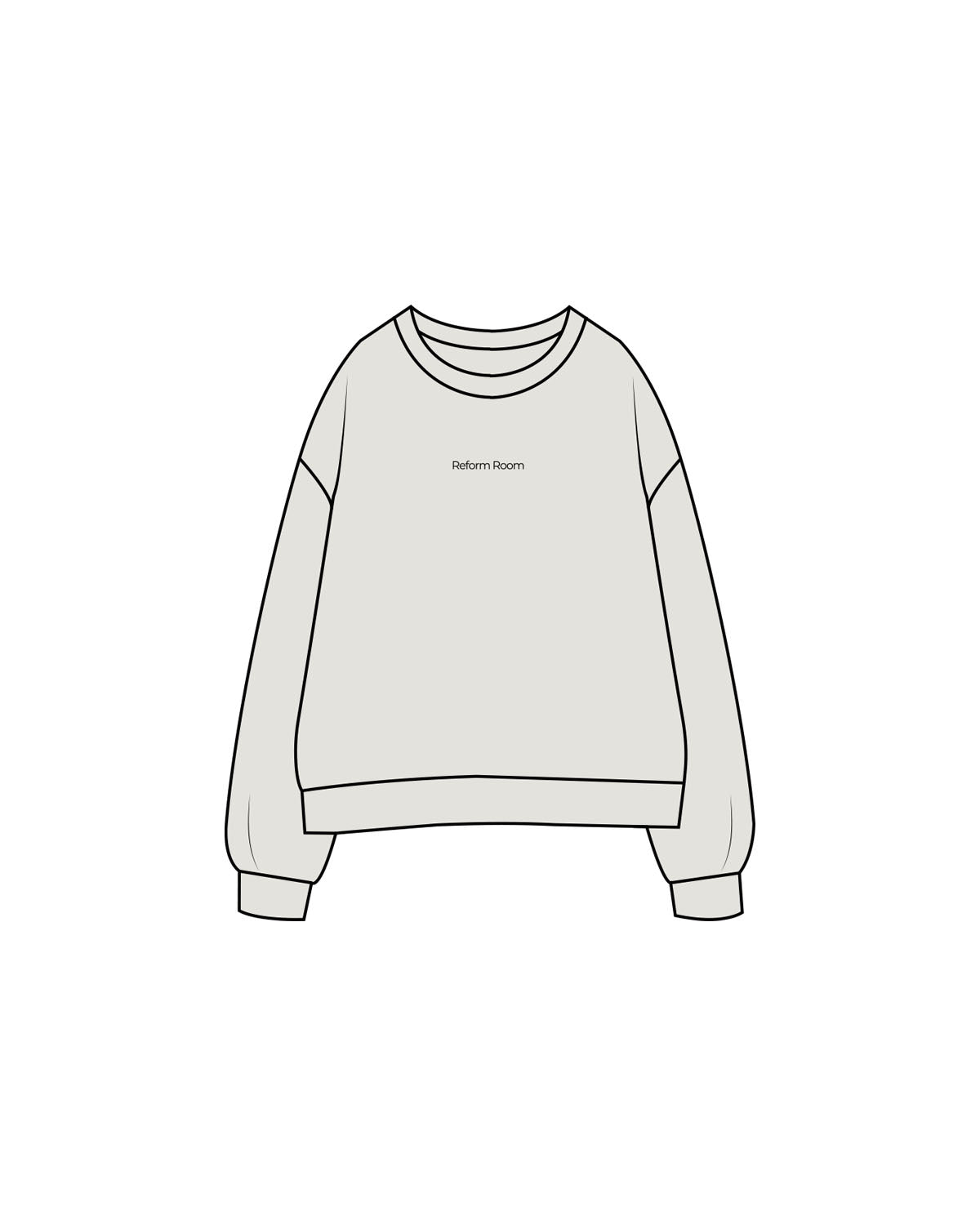 The Womens Crewneck - Washed Bone - Breindy Active - Center Chest & Lower Left Waist - Printed - Full Color