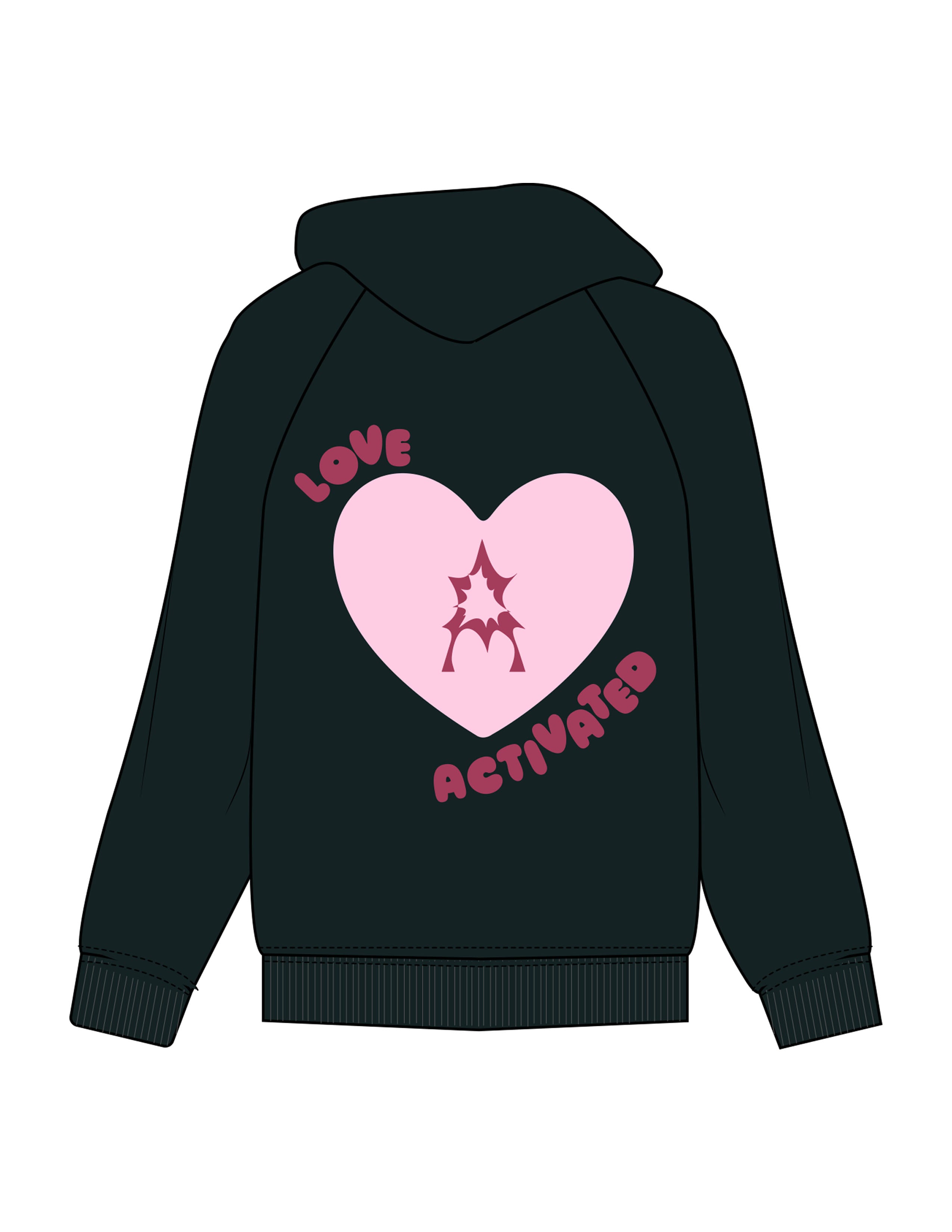 The Mens Hoodie - Pine Green - Activate House - Left Chest & Full Back - Printed - Full Green