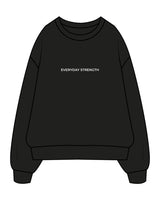 The Mens Crewneck - Black - C Wickson - Center Chest & Center Back Stacked - Printed - White