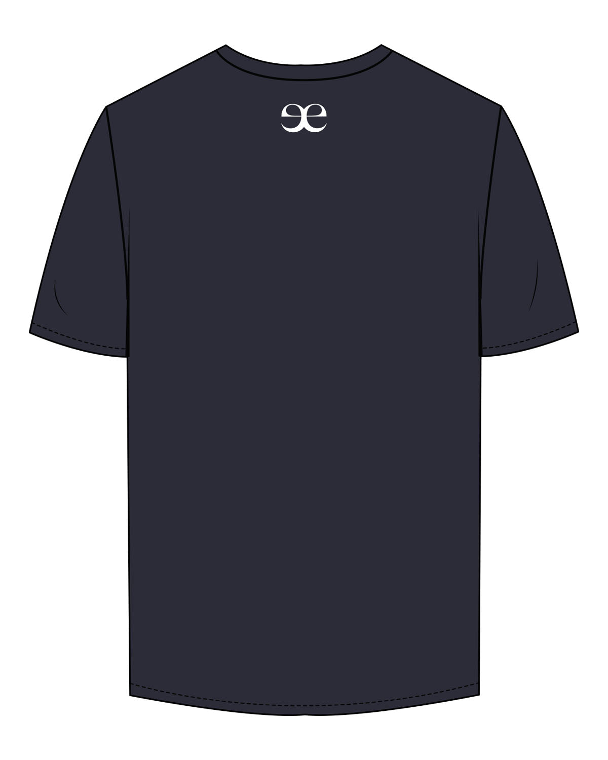 The Mens Tee - Navy - Evolve Lagree - Center Chest Stacked & Back Neckline - Printed - White