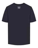 The Mens Tee - Navy - Evolve Lagree - Center Chest Stacked & Back Neckline - Printed - White