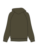 The Mens Classic Hoodie - Army - Lucky Penny - Upper Front Pocket - Embroidered - Off White