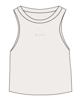 The Micro Rib Racer Crop - Natural - Sultivate - Center Chest Logo - Printed - Tone on Tone