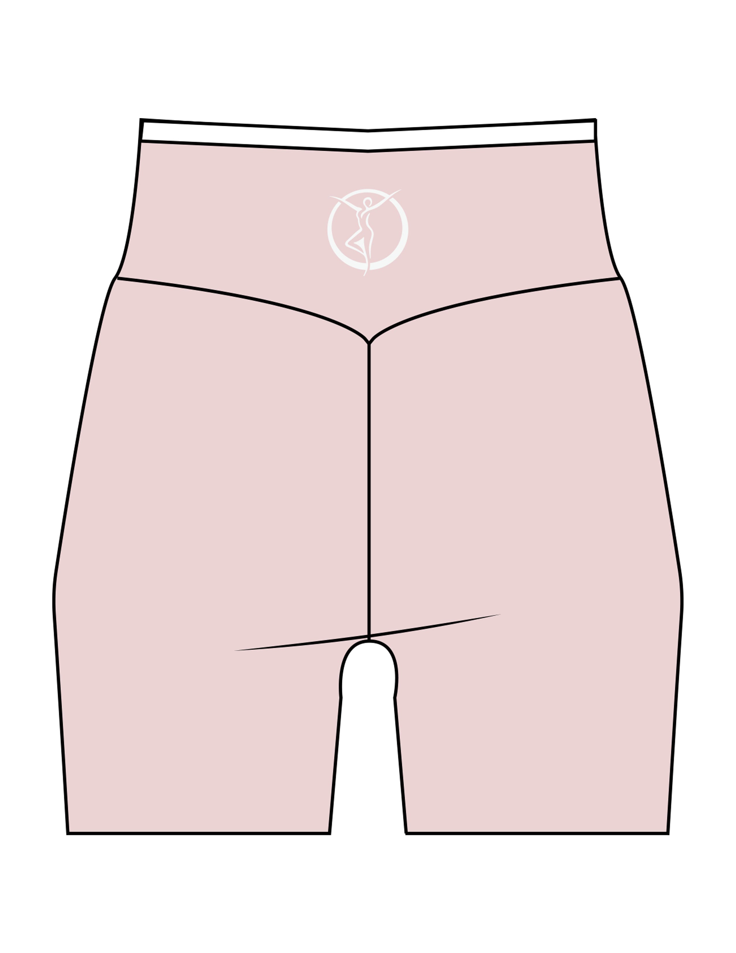 The Piped Crossover Short - Pink - Movement Pilates Buffalo - Back Waistline - Printed - White