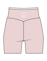 The Piped Crossover Short - Pink - Movement Pilates Buffalo - Back Waistline - Printed - White
