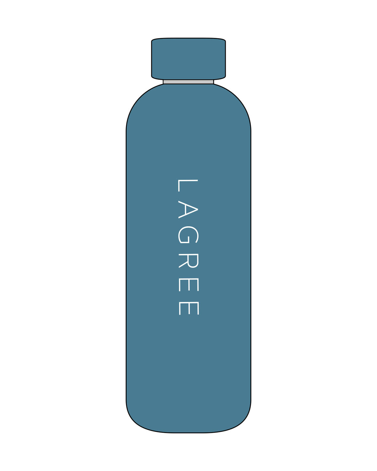 The Water Bottle - Teal - Reform Fitness - Center Body Front & Center Body Front - Printed - White