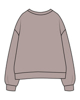 The Womens Crewneck - Washed Gray - Lagree Luxe - Left Chest - Embroidered - Charcoal