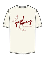 The Mens Tee - Off White - Ritual Body - Center Chest Stacked & Back Stacked - Printed - Maroon