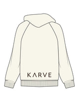 The Mens Classic Hoodie - Off White - Karve - Right Chest & Back Bottom - Printed - Brown