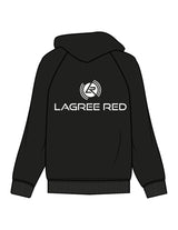 The Mens Zip Hoodie - Black - Lagree Red - Left Chest & Back Stacked - Printed - White