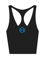 The Racer Tank - Black - Rebel Ride - Center Back Icon - Printed - Blue