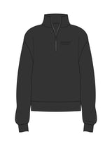 The Womens 1/4 Zip - Washed Black - ZENERGY CYCLING - Left Chest Stacked & Left Wrist "MORGANTOWN" - Embroidered - Tone on Tone
