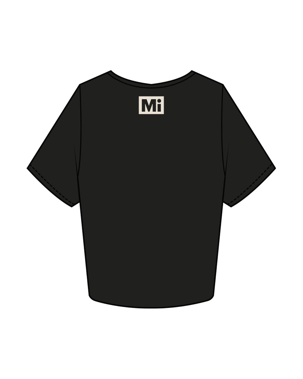 The Crop Tee - Black - Lagree Mi - Center Chest & Back Neckline - Printed - Ivory