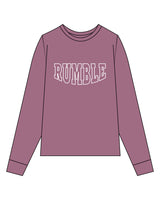 The Unisex Midweight Long Sleeve - Berry - Rumble - Center Chest - Printed - White