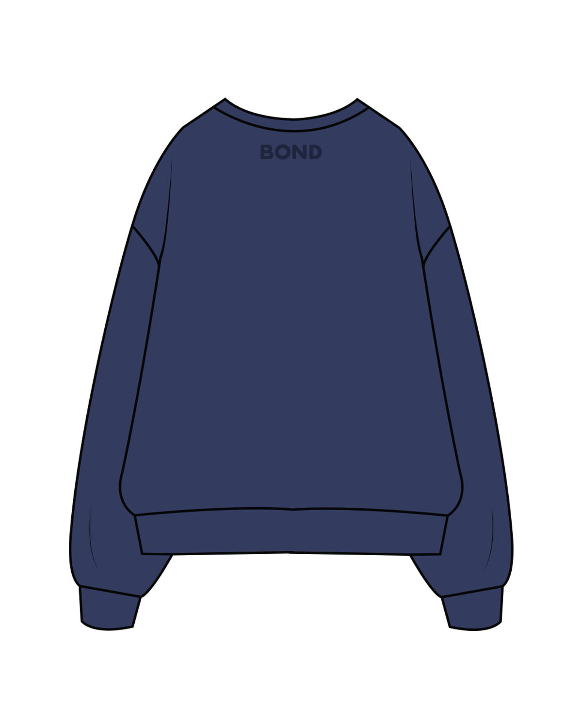 The Mens Crewneck - Cobalt - Bond Fitness - Center Chest Round & Back Neckline - Printed - Tone on Tone