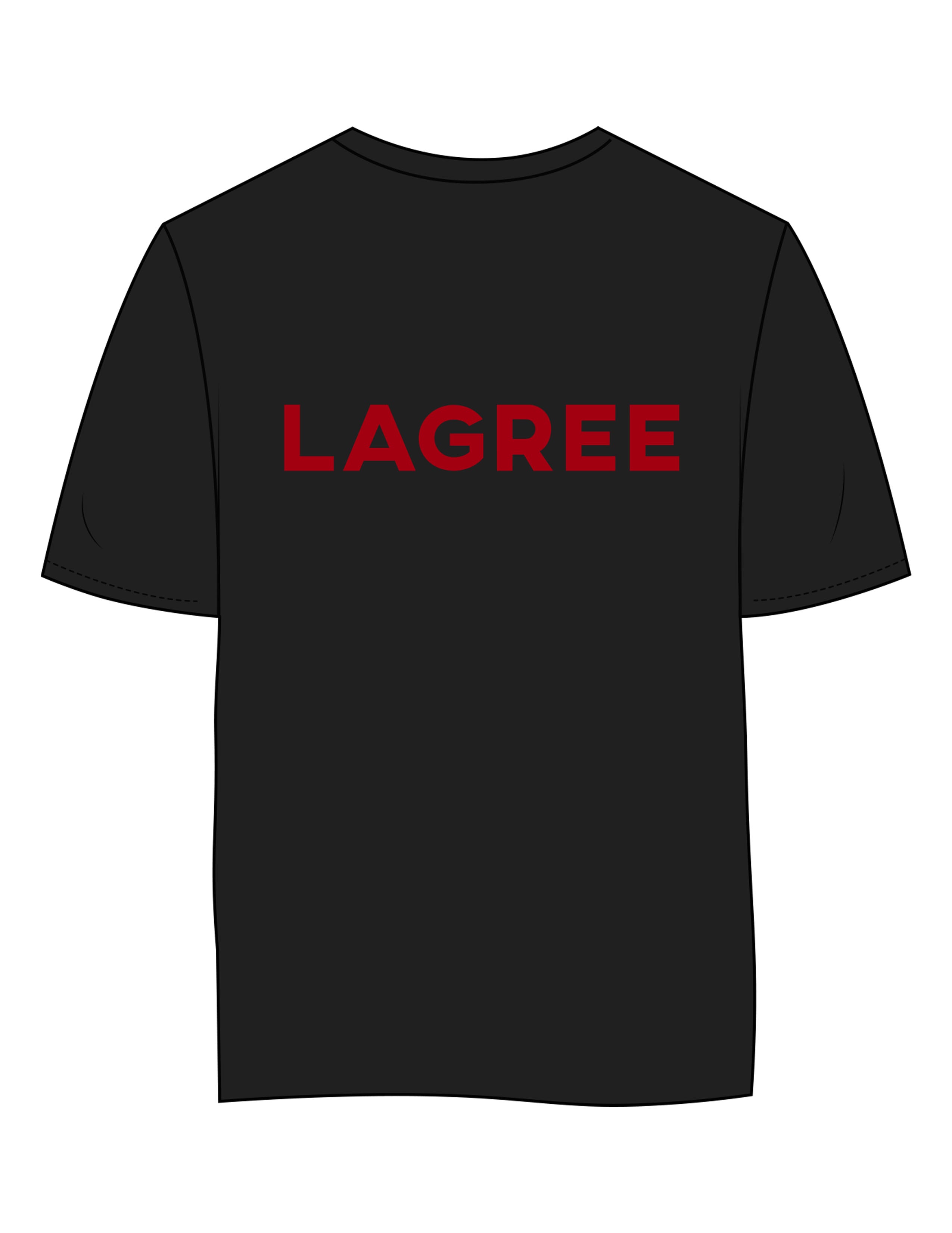 The Womens 7/8th Tee - Black - Method Lagree - Left Chest Round & Center Back - Printed - Full Color