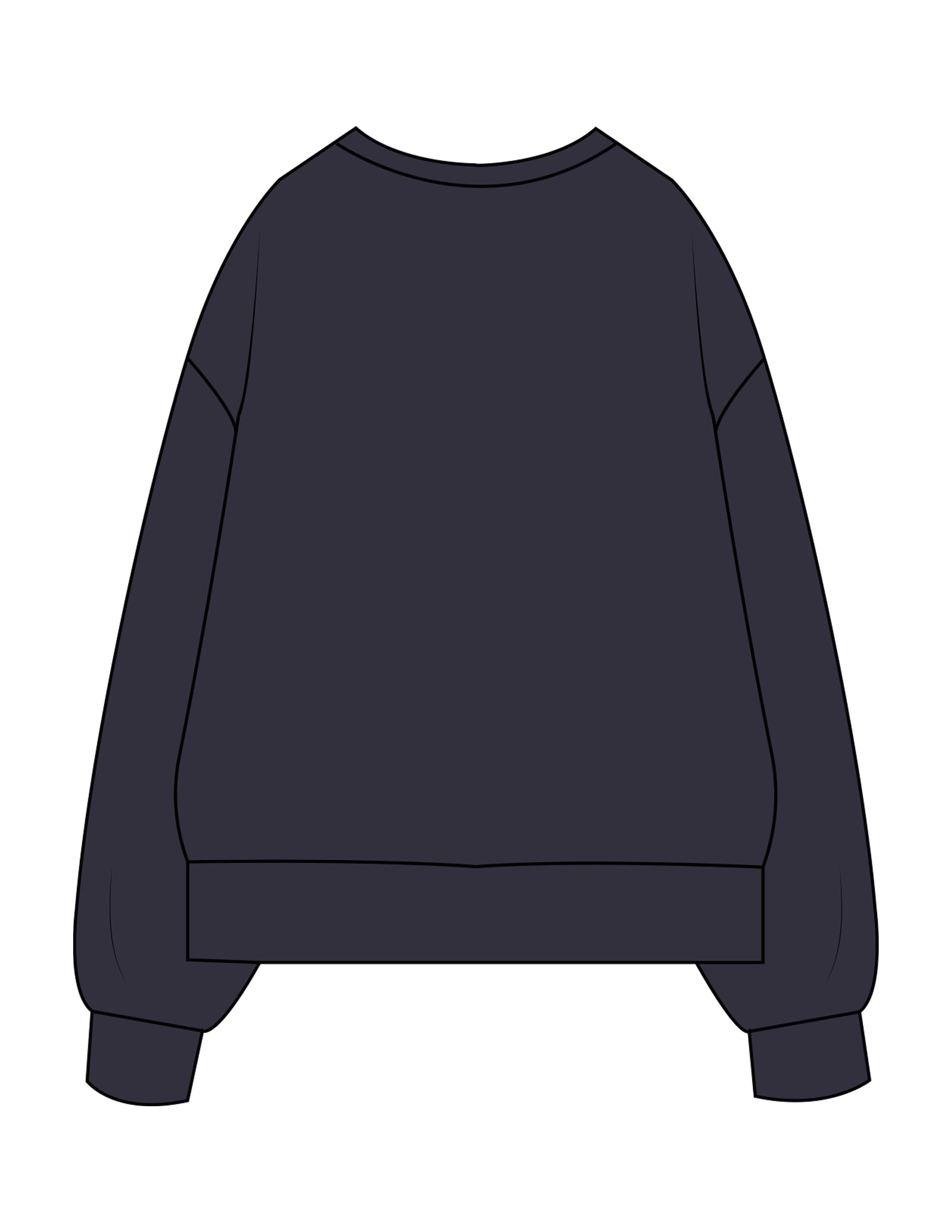 The Mens Heavyweight Crewneck - Midnight - BioPup - Center Chest - Printed - Full Color