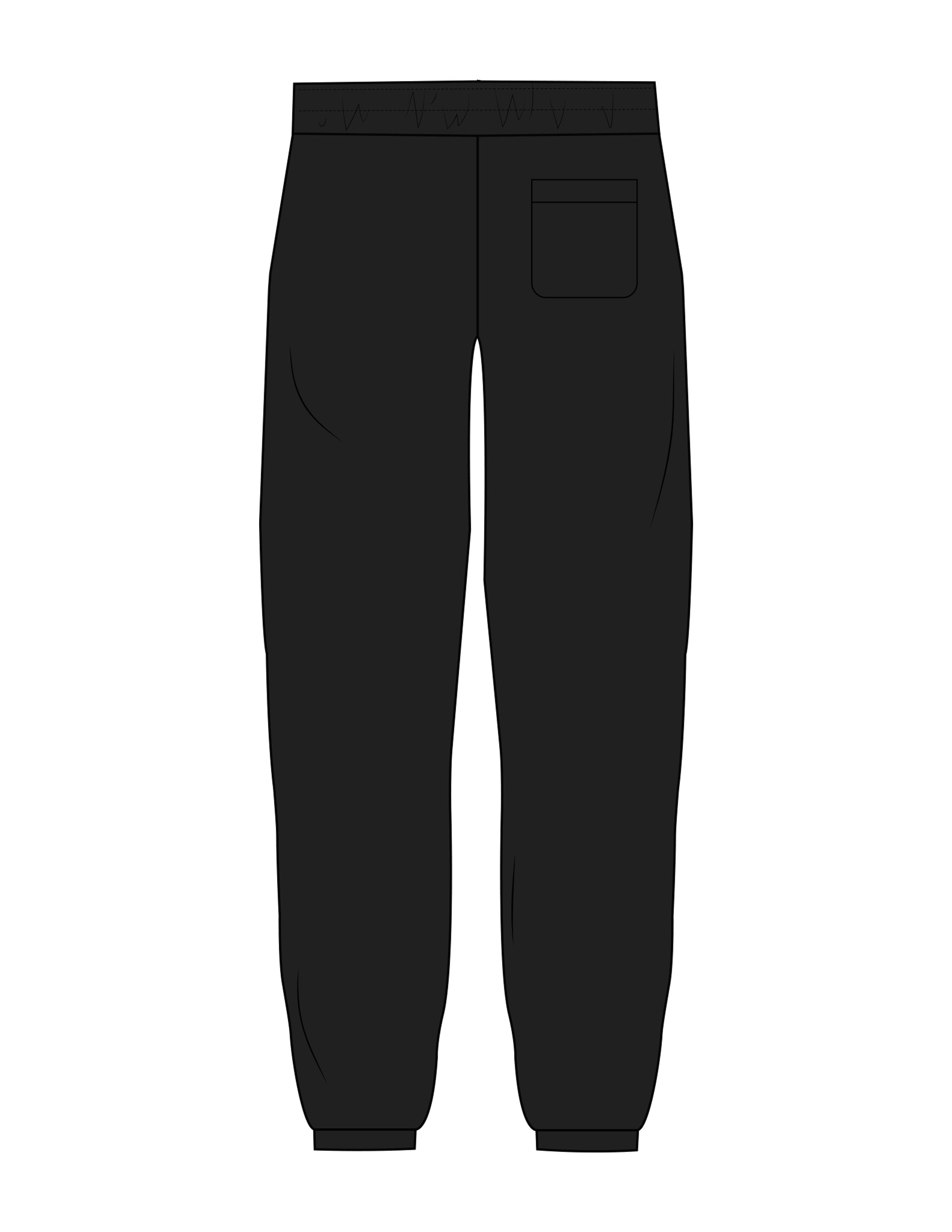 The Mens Sweatpants - Black - Bodicore - Right Leg - Printed - White