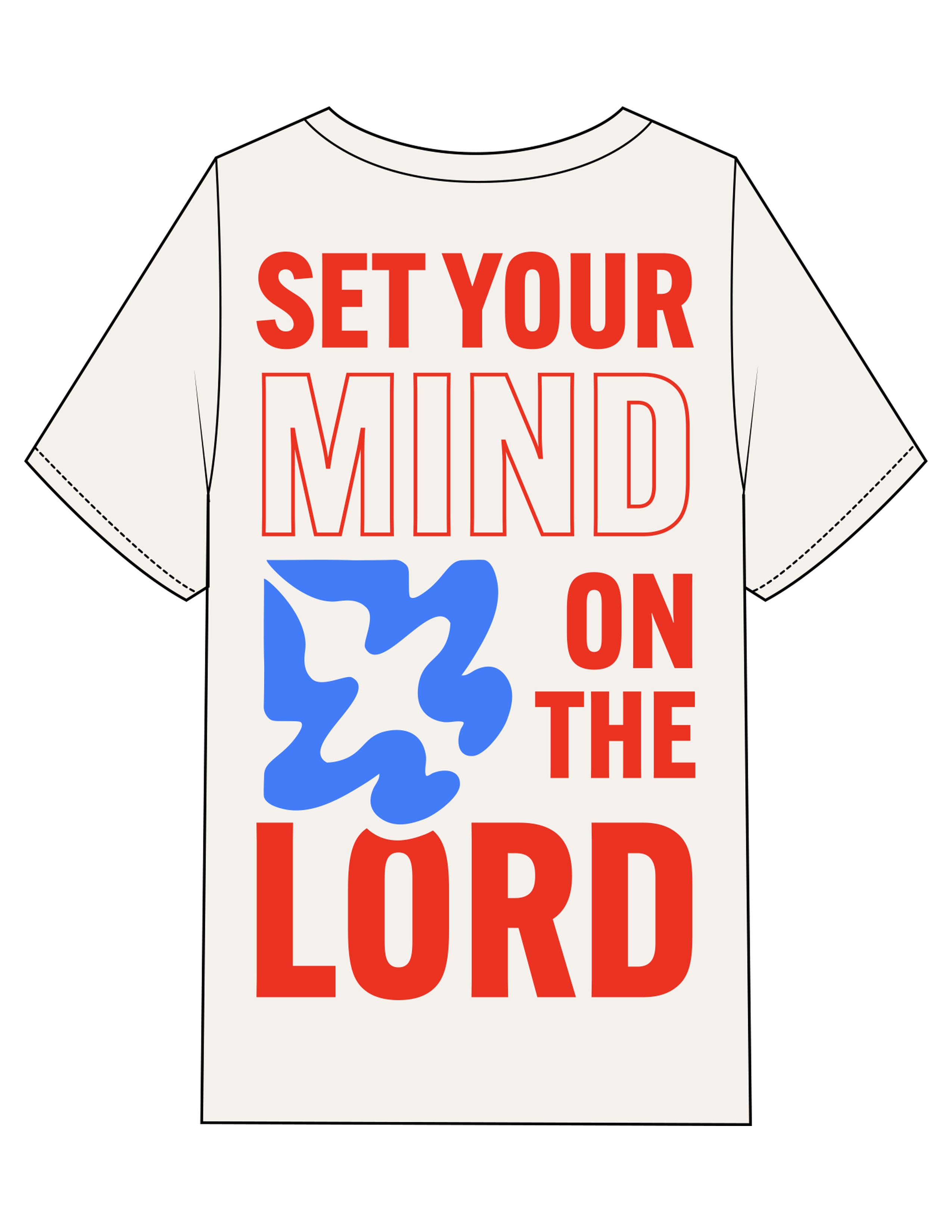The Womens Heavyweight Tee - Off White - Plum Creek Church - Left Chest Stacked & Full Back - Printed - Full Color