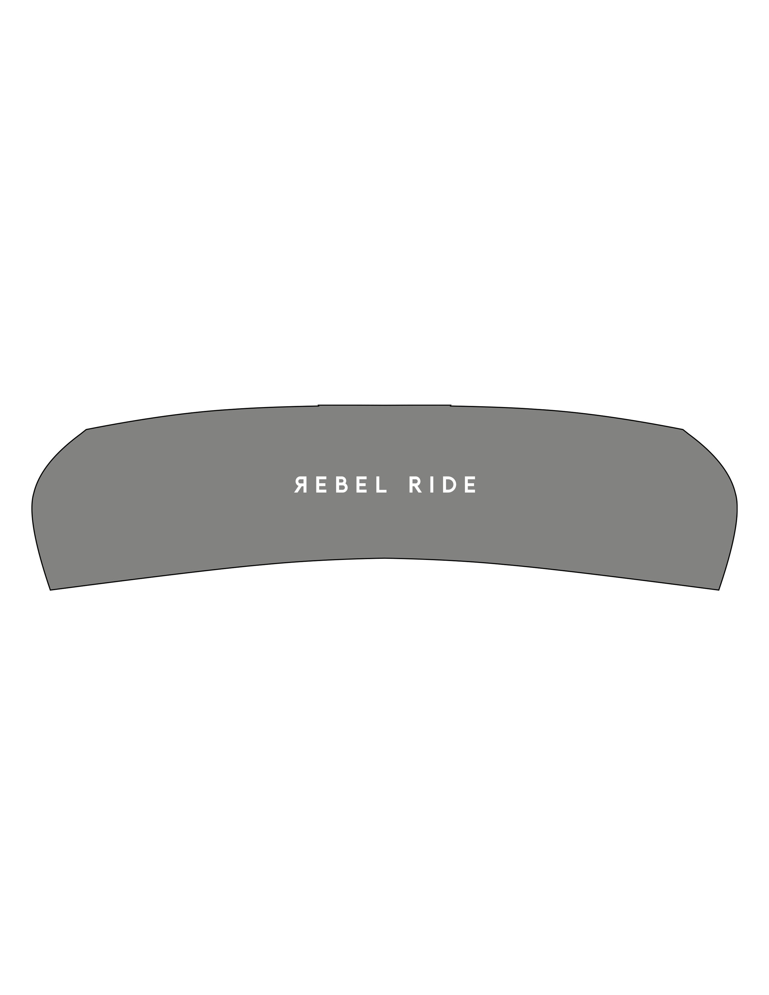 The Headband - Graphite - Rebel Ride - Center Crown - Printed - White