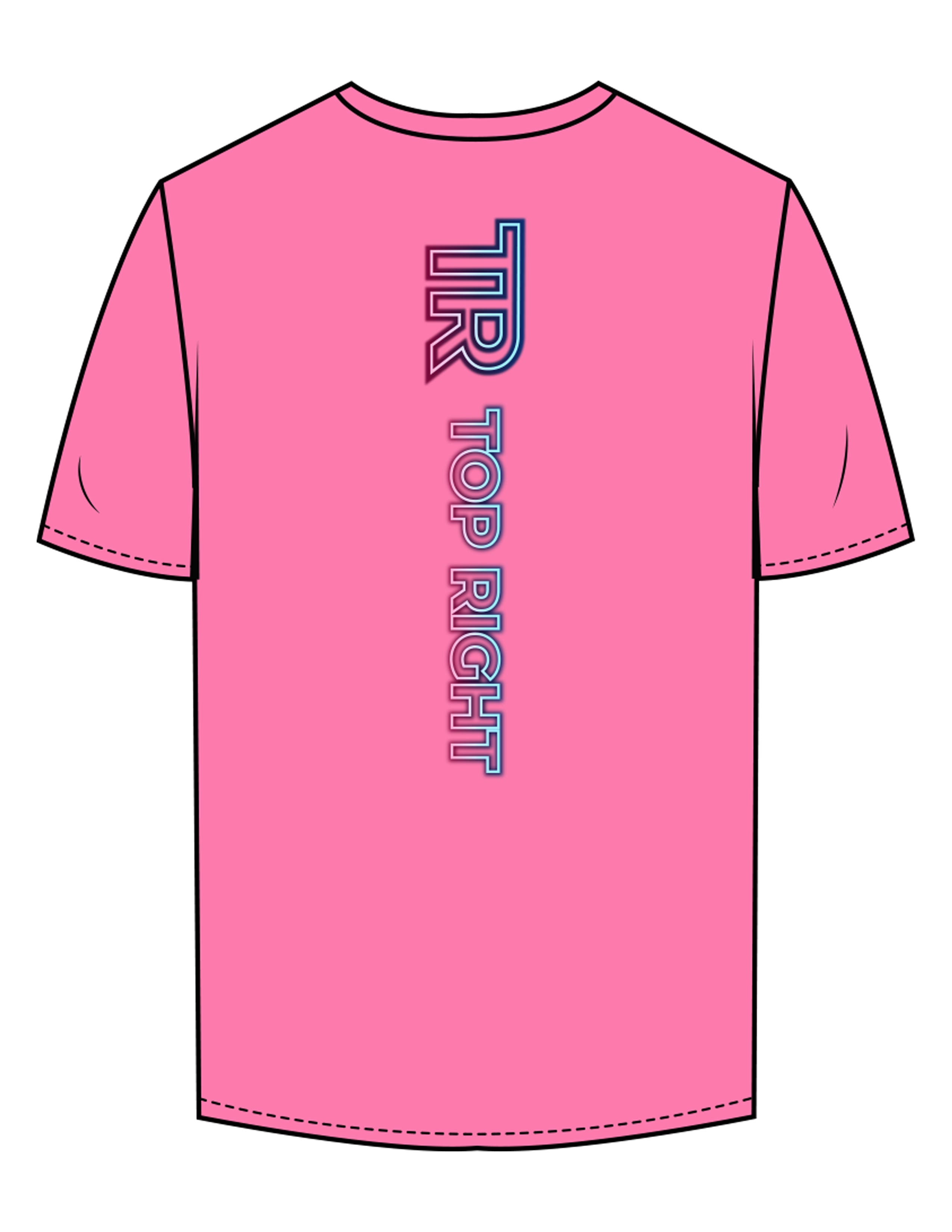 The Mens Tee - Hot Pink - Top Right Collectibles - Left Chest & Back Spine - Printed - Full Color