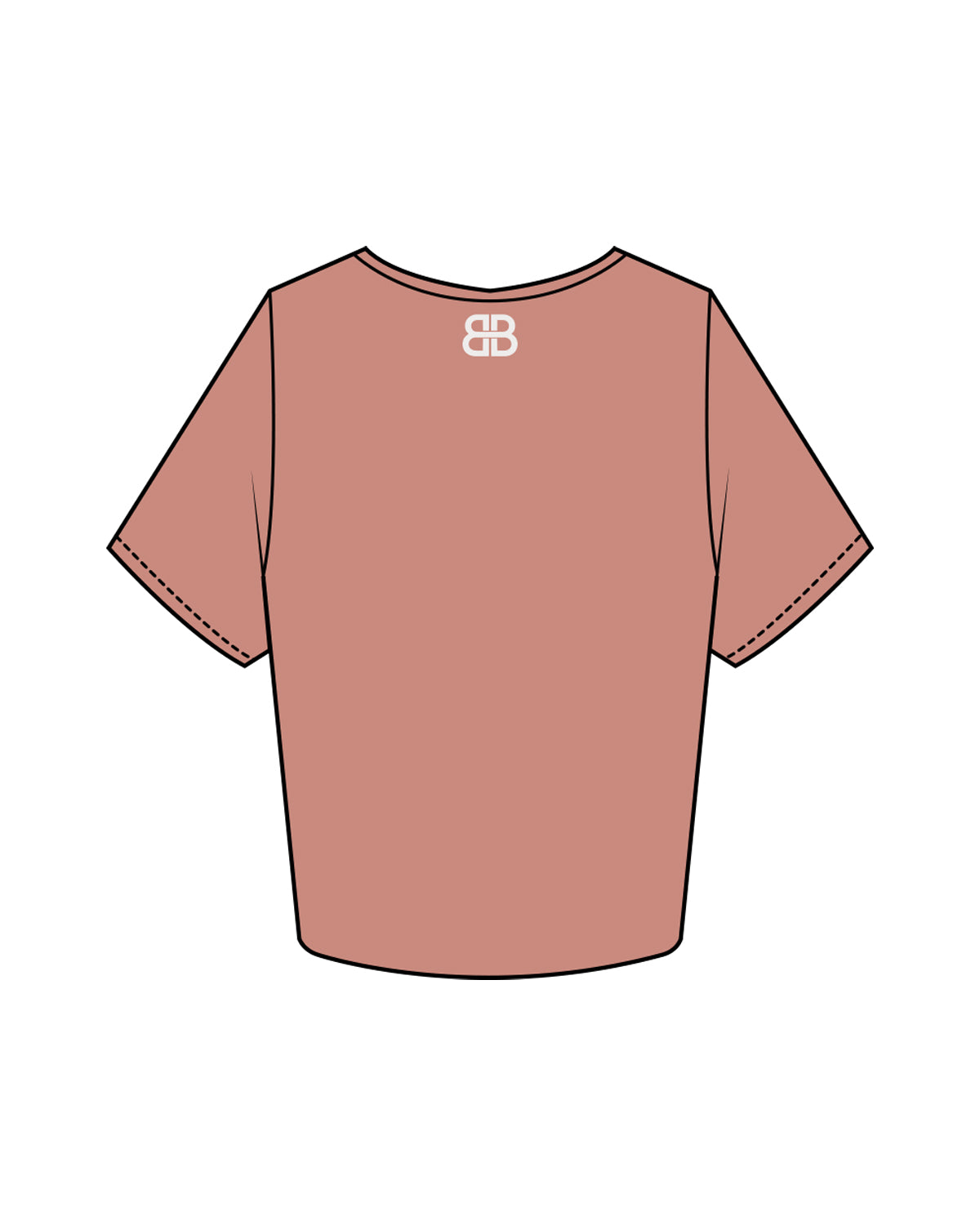 The Crop Tee - Clay - Body Balance - Center Chest Stacked & Back Neckline - Off White