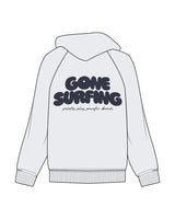 The Mens Hoodie - White Heather - Pilates Plus PB - Center Chest & Back Stacked - Printed - Navy