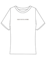 The Baby Tee - White - Bare Pilates - Center Chest - Printed - Brown