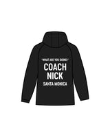 The Mens Windbreaker - Black - Vasilios Filippakis - Left Chest & Back Stacked "COACH NICK" - Printed - White