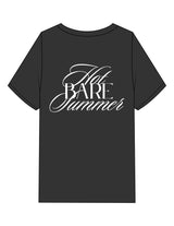 The Womens Heavyweight Tee - Washed Black - Bare Pilates - Left Chest & Back Stacked - Printed - White