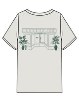 The Womens Heavyweight Tee - Washed Bone - Whit At Home - Left Chest & Back Image - Printed - Dark Green