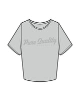 The Crop Tee - Storm - PURE QUALITY - Center Chest & Back Center - Tone on Tone