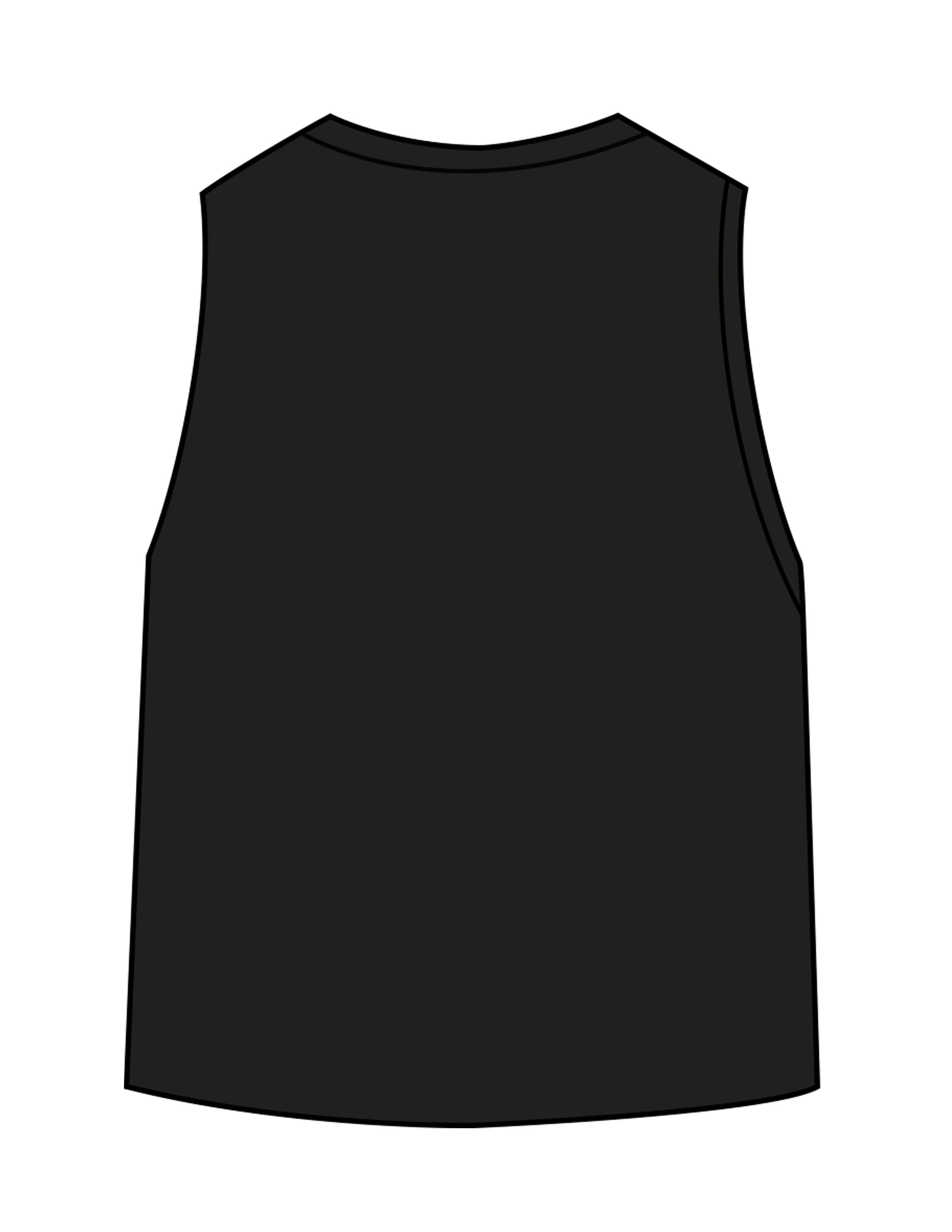 The Womens Classic Crop Tank - Black - Ignite Barre & Fitness - Left Chest - Printed - White