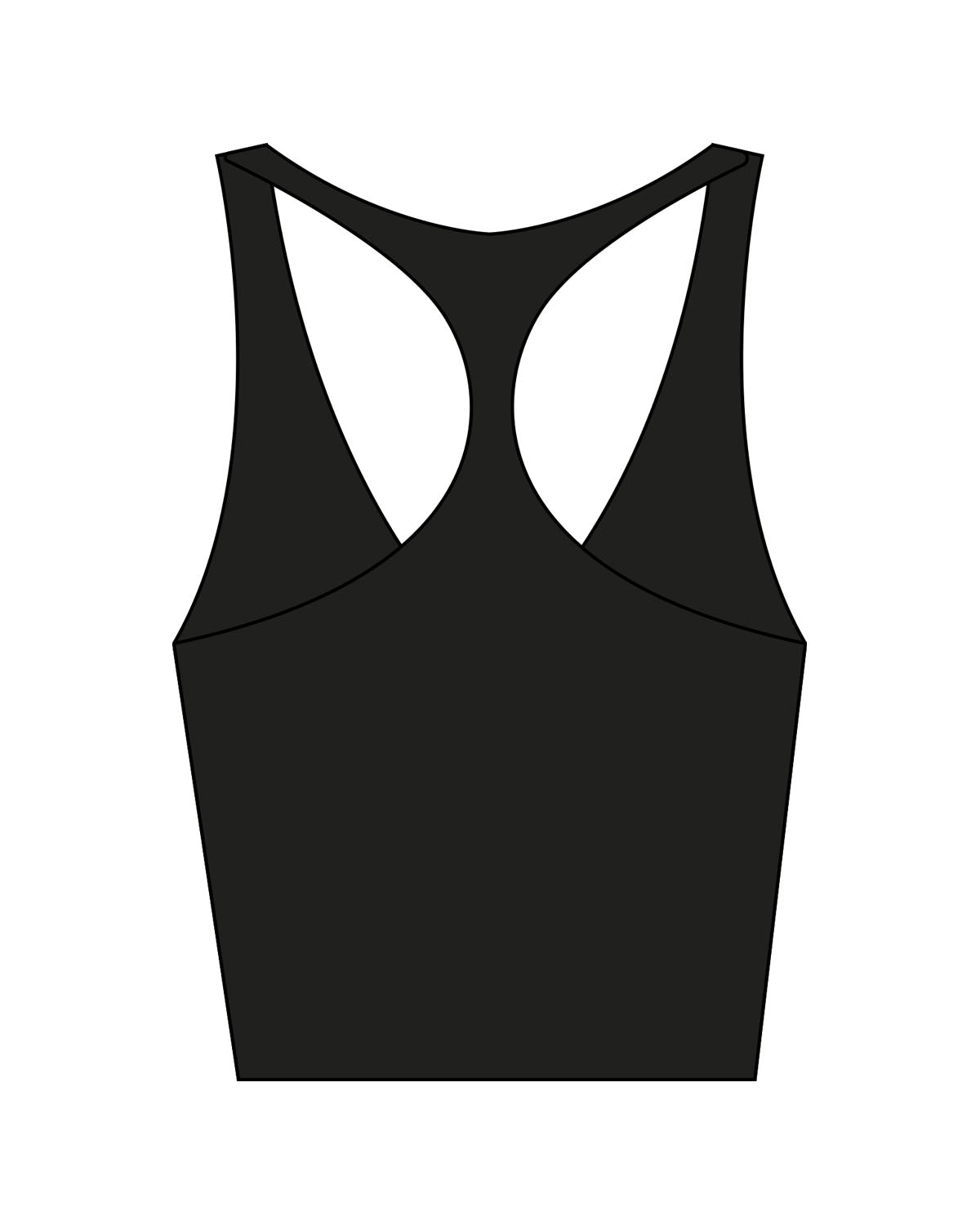 The Racer Tank - Black - Onyx & Ivory - Left Chest Stacked - Printed - Off White
