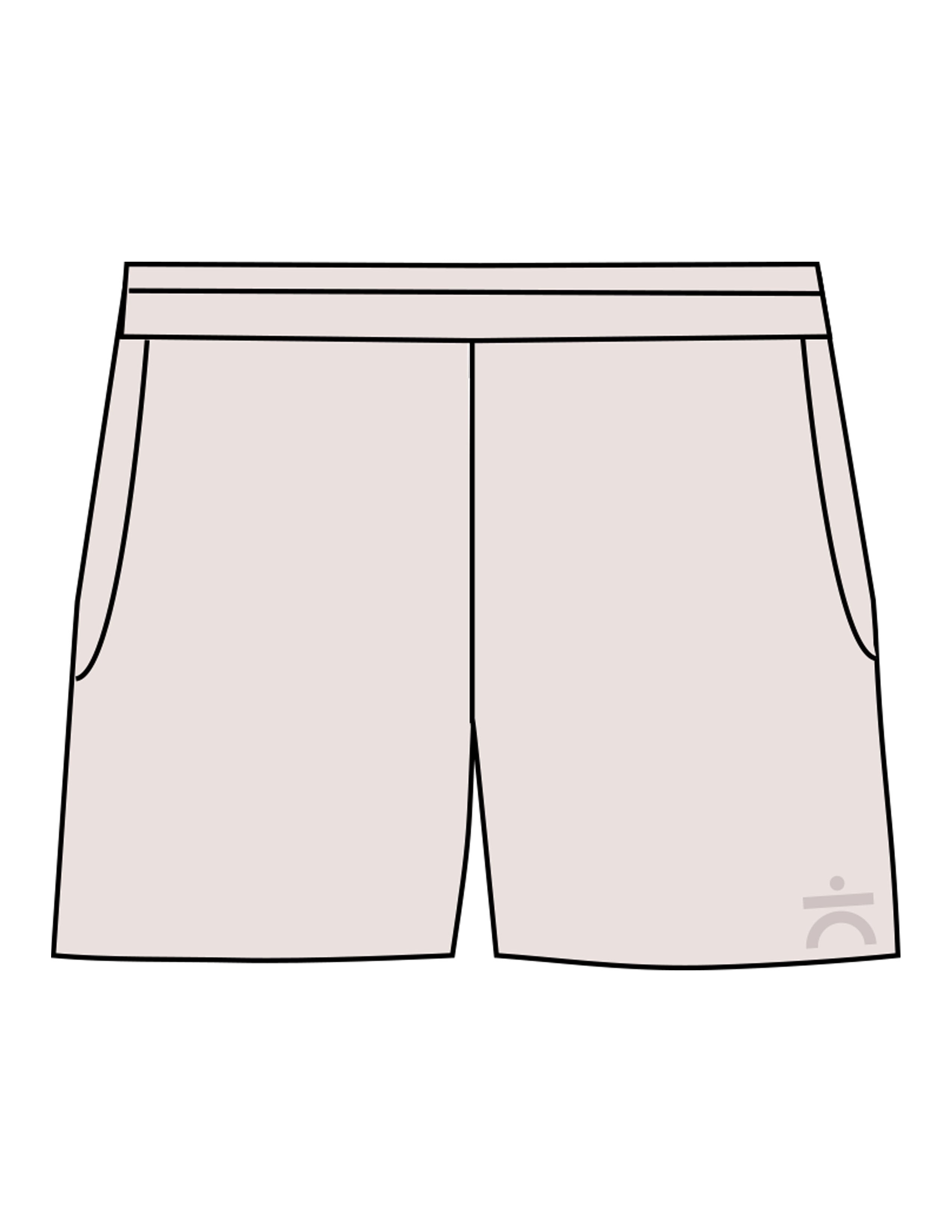 The Womens Sweat Shorts - Bone - enCore Pilates - Left Leg - EMB - Tone on Tone