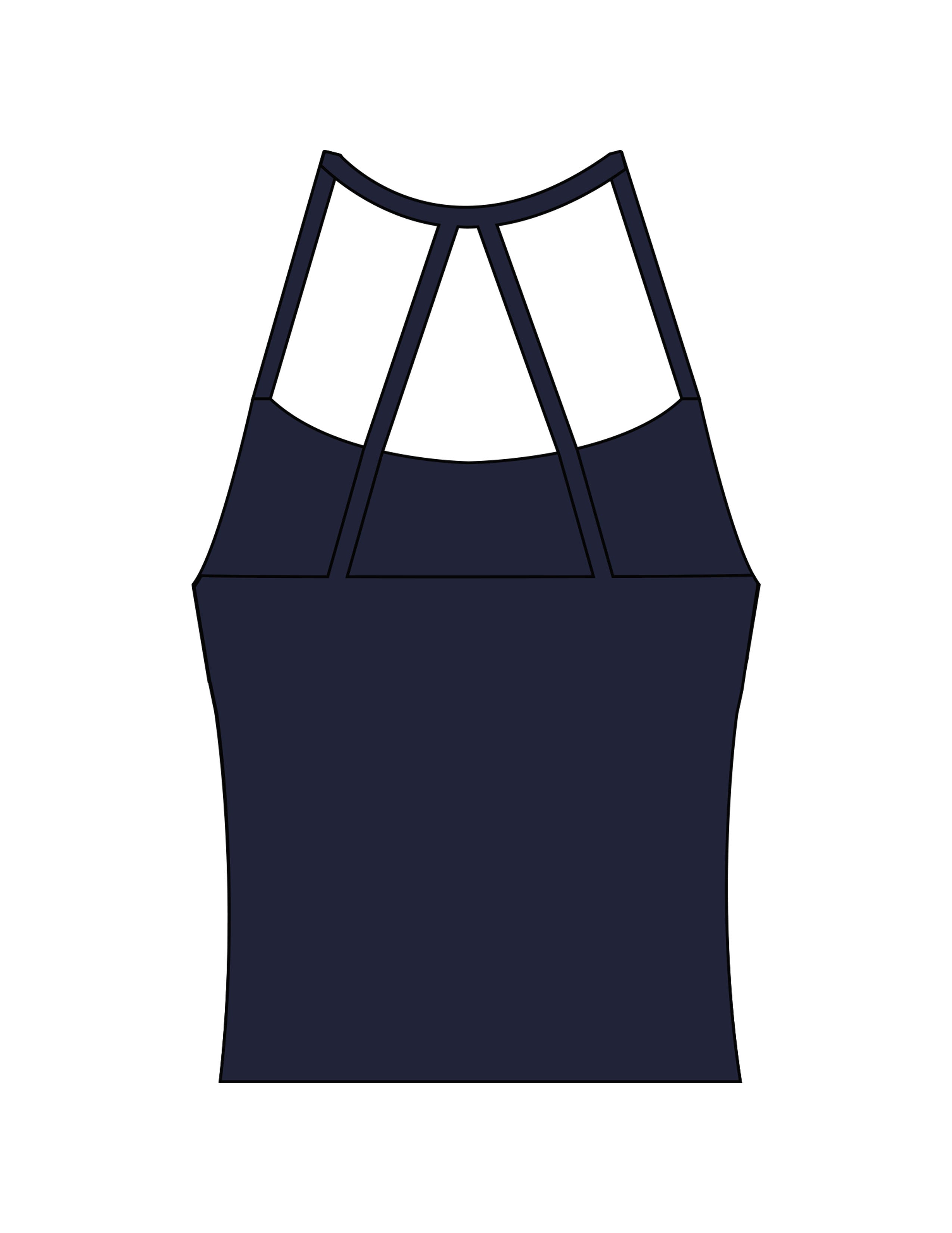 The Womens Sporty Tank - Navy - F45 West Park - Center Chest STacked - Printed - White
