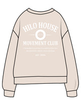 The Midweight Unisex Crewneck - Washed Ivory - HiLo - Center Chest & Back Stacked - Printed - White