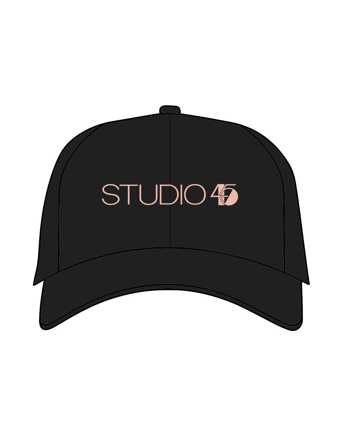 The Dad Hat - Black - Studio 45 - Center Text - 45 - Pink