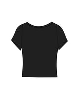 The Sporty Crop Short Sleeve - Black - enCore Pilates - Center Chest - Printed - White