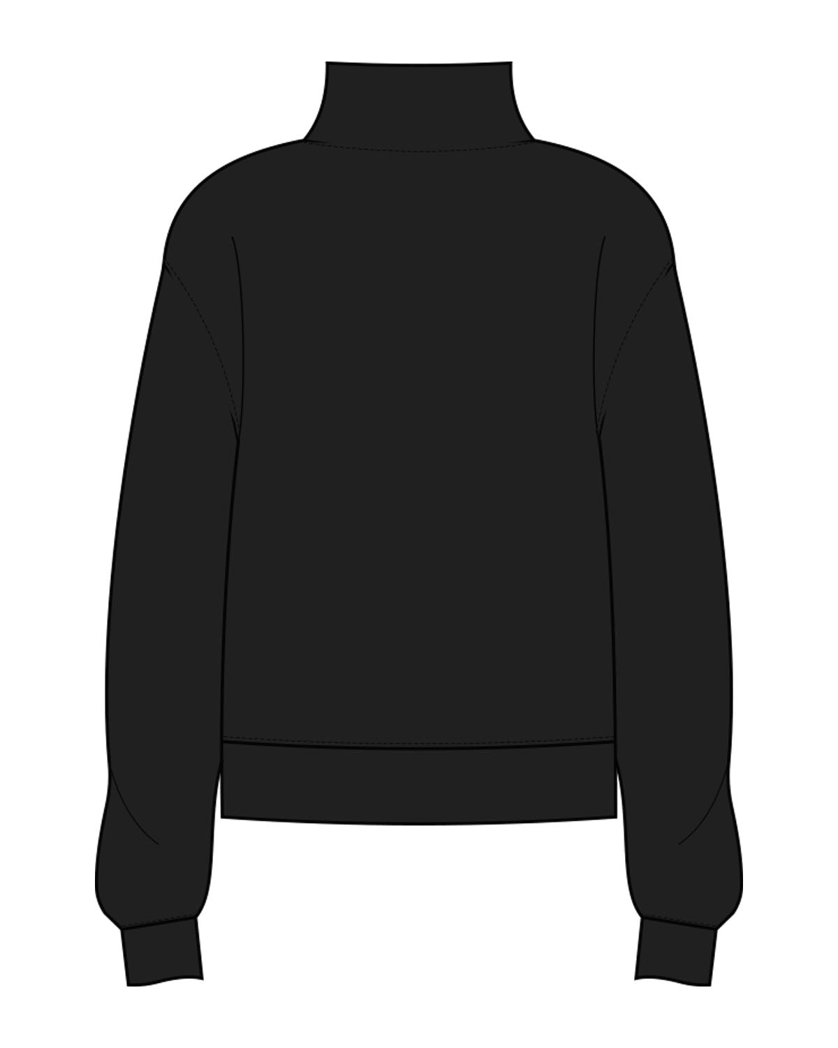 The Womens 1/4 Zip - Black - Slo x Form - Left Chest Stacked - Printed - White