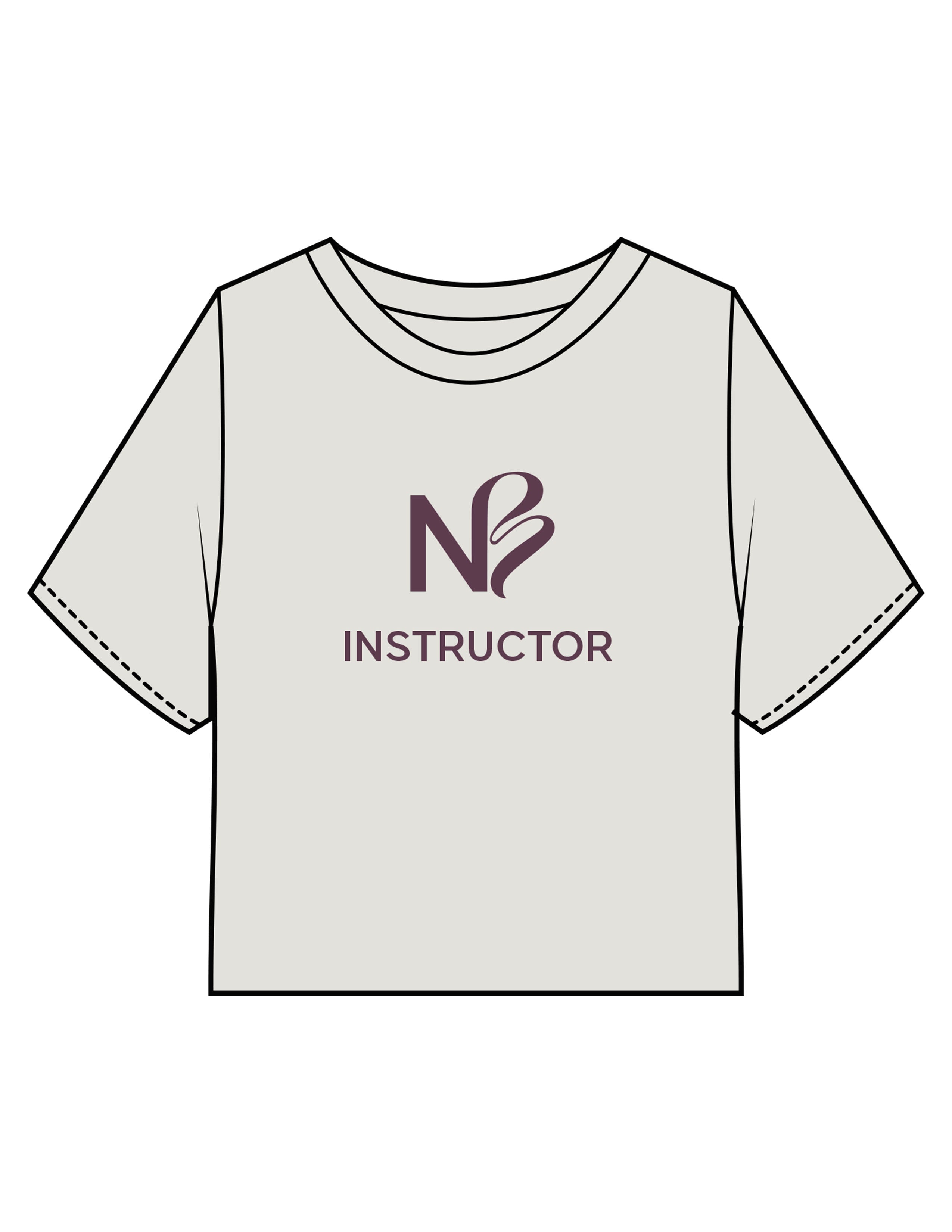 The Heavyweight Crop Tee - Washed Bone - Neighborhood Barre - Center Chest Stacked - Printed - Plum