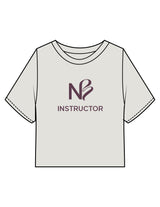 The Heavyweight Crop Tee - Washed Bone - Neighborhood Barre - Center Chest Stacked - Printed - Plum