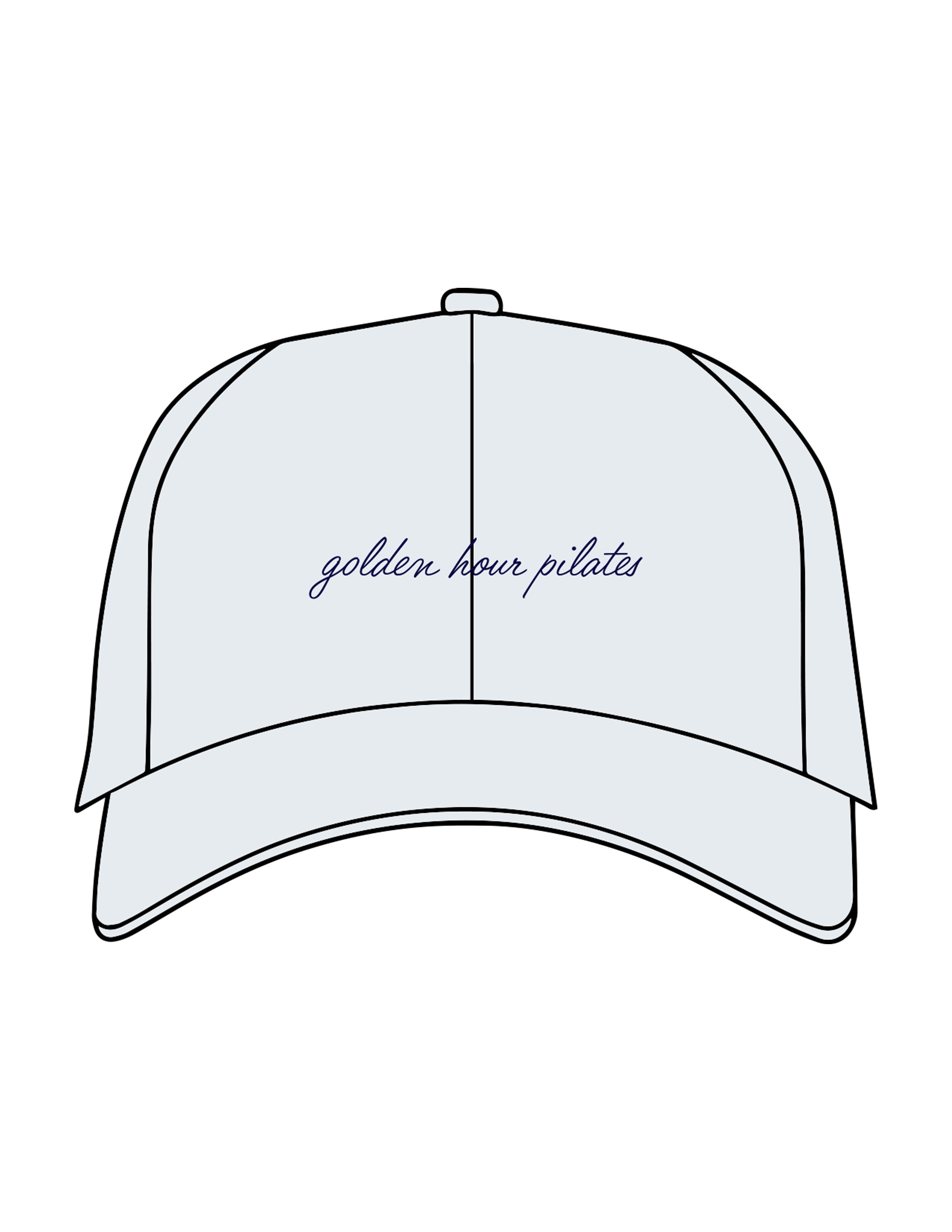 The Dad Hat - Light Blue - Golden Hour - Center Crown Script - Embroidered - Navy