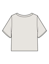 The Heavyweight Crop Tee - Washed Bone - RAG Collaborative - Right Sleeve - Embroidered - Tone on Tone