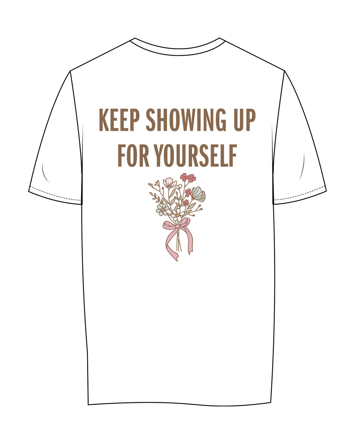 The Womens Tee - White - Vibe Barre - Left Chest & Center Back Stacked Logo - Printed - Full Color