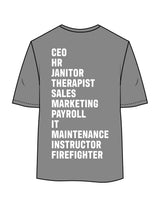 The Womens Oversized Tee - Shadow - Fit Biz Strategies - Left Chest Stacked & Back Stacked - Printed - White