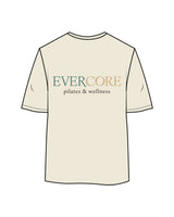 The Womens Oversized Tee - Butter - EVERCORE - Left Chest & Back Center Stacked - Full Color