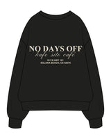 The Mens Heavyweight Crewneck - Black - Kafe'sito - Center Chest Side & Back - Printed - Off White