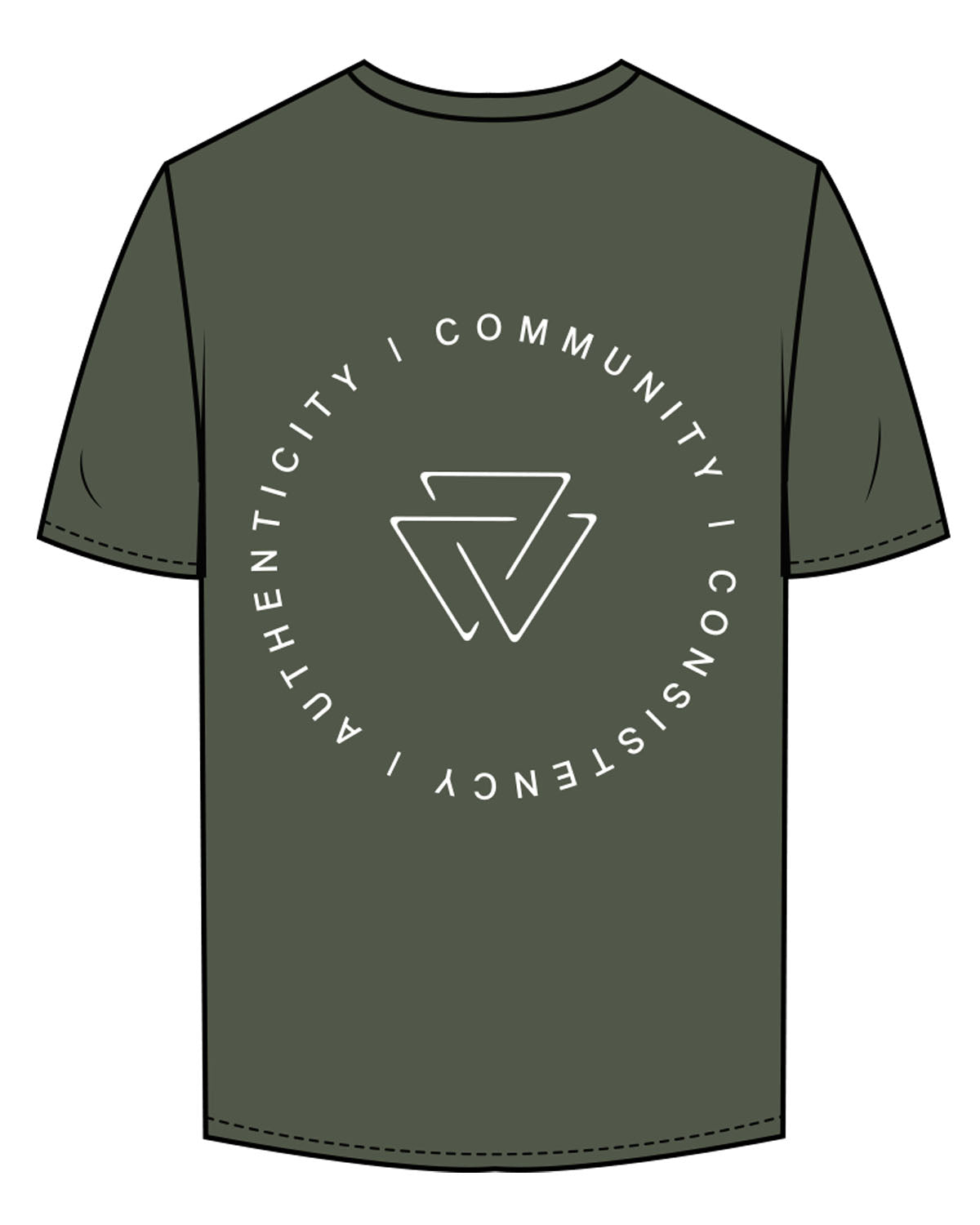 Commit Fitness - Mens Tee - Cypress with White